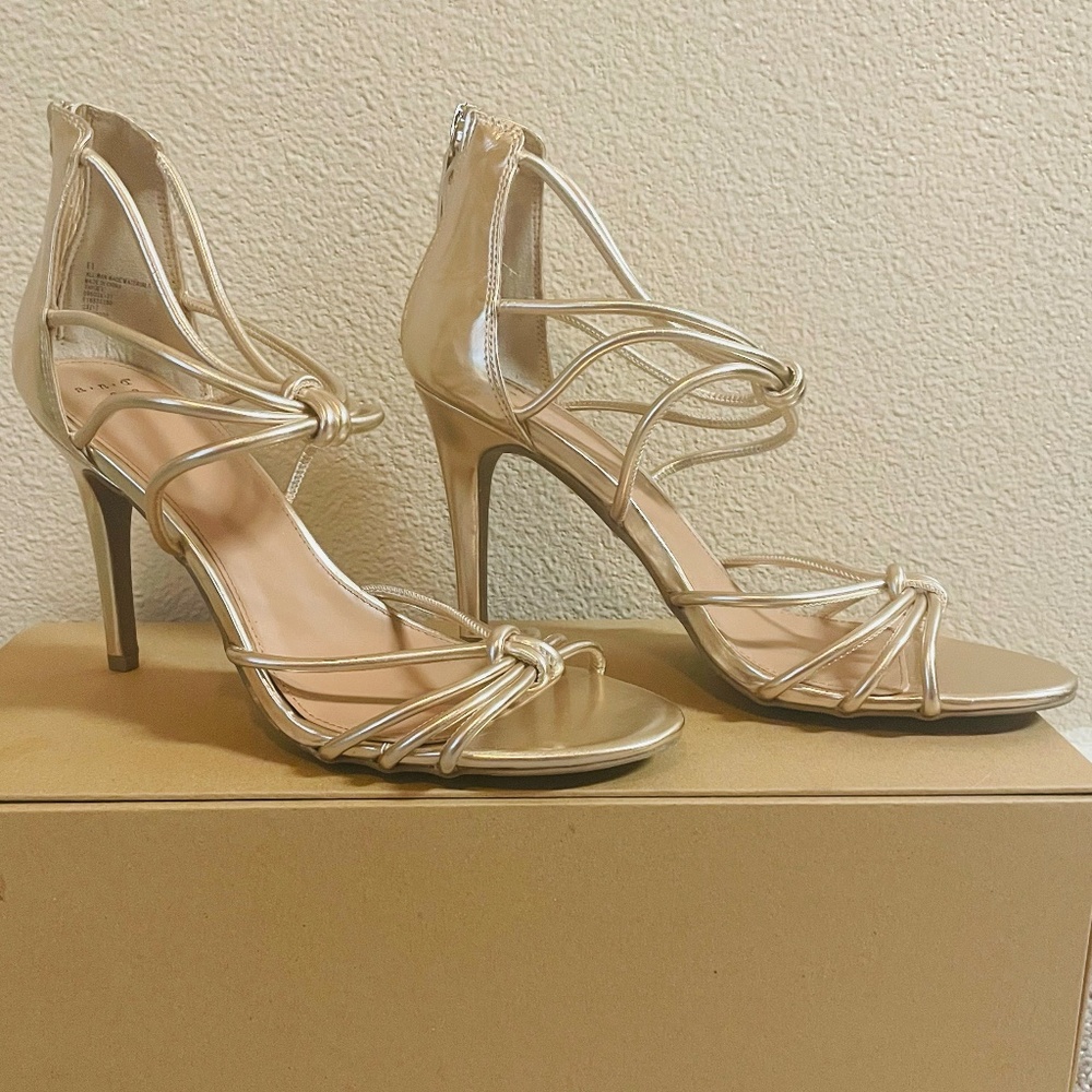 A NEW DAY Gold Sandal Stilettos | Size 11